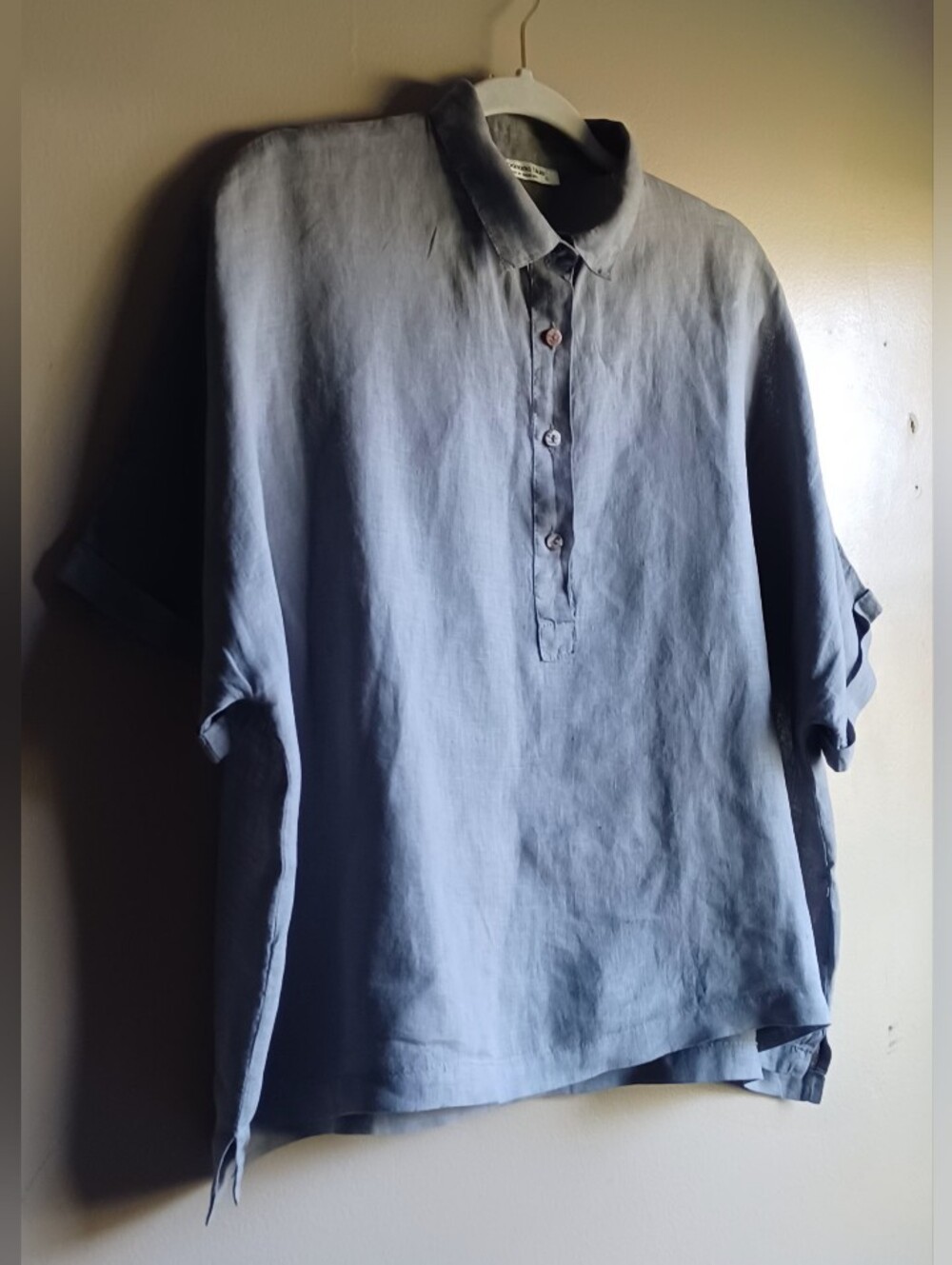 BANANA BLUE linen Top In Gray S
